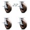 Service Caster 8 Inch Kingpinless High Temp Phenolic Caster Set with Brakes and Swivel Locks SCC-KP30S820-PHRHT-SLB-BSL-4 - alternate 1